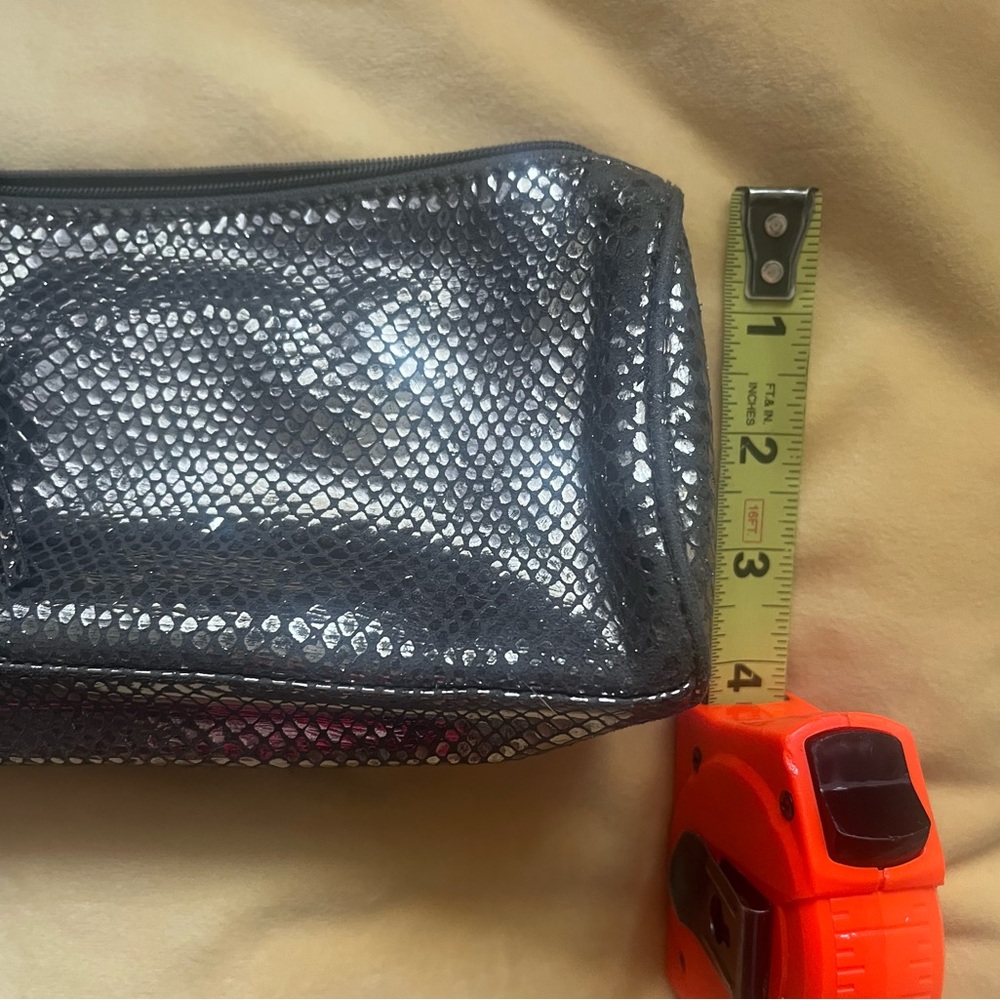 Michael Kors grey metallic faux snake skin design make up bag . - Picture 8 of 9